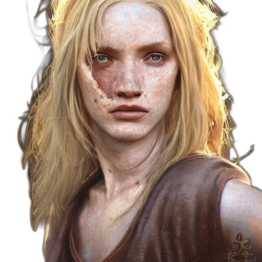 face, weapon, fantasy art, photorealistic, concept art, comic book art, golden, earth tones transparent PNG cut-out