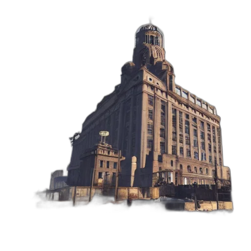 building, furniture, concept art, 3d render, photorealistic, watercolor, city street, earth tones transparent PNG cut-out