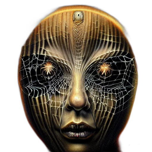 mask, face, robot, creature, cyberpunk, comic book art, concept art, fantasy art transparent PNG cut-out