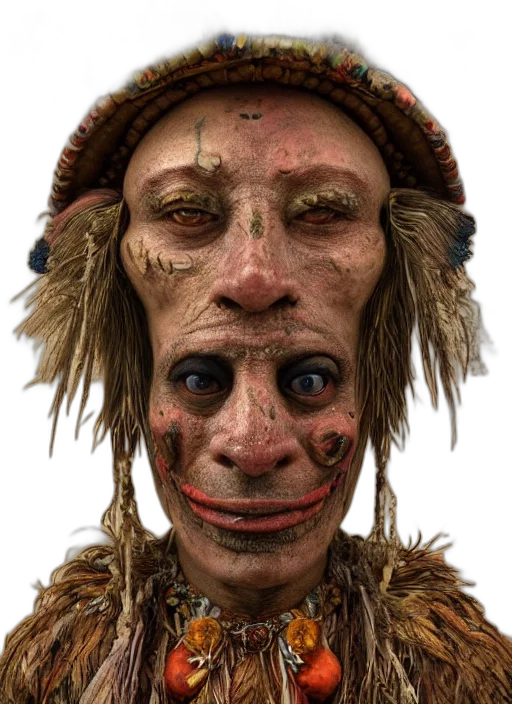 face, mask, staff, creature transparent PNG cut-out
