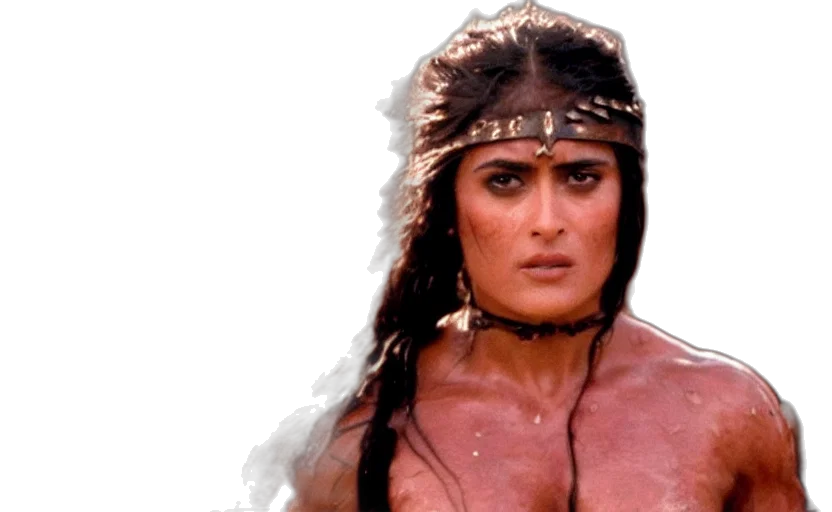 epic, photo, muscular, salma, hayek, beautiful, barbarian, warrior transparent PNG cut-out
