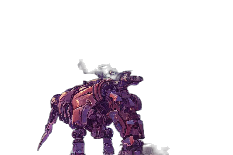 robot, weapon, dragon, creature, concept art, pixel art, fantasy art, watercolor transparent PNG cut-out