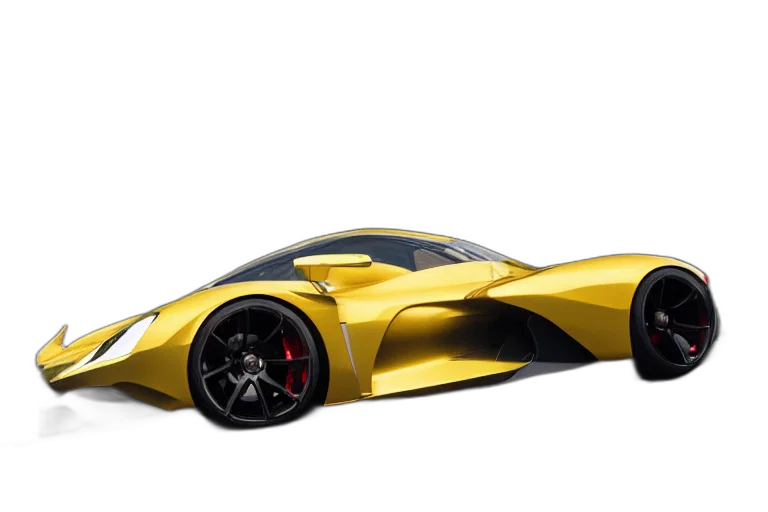 car, 3d render, concept art, photorealistic, golden, photo, wallpaper, sport transparent PNG cut-out