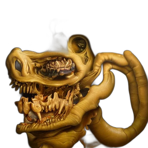 dragon, creature, mask, staff, concept art, fantasy art, photorealistic, 3d render transparent PNG cut-out