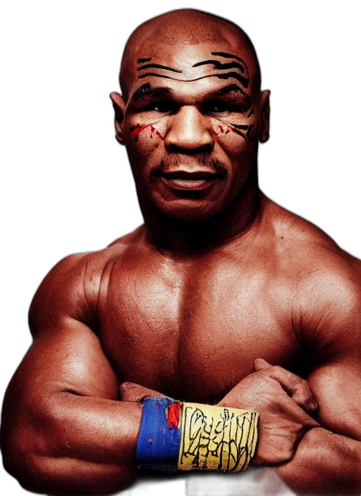 face, photorealistic, portrait, mike, tyson, made, raw, chicken transparent PNG cut-out