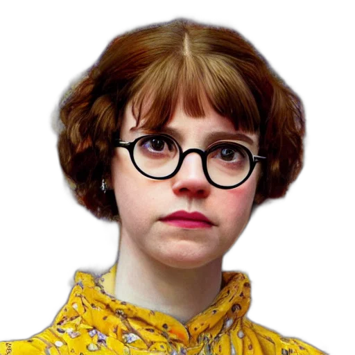 face, dress, hair, staff transparent PNG cut-out