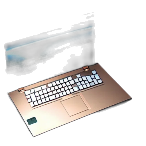 3d render, vaporwave, concept art, photorealistic, pastel, blue, laptop, human transparent PNG cut-out