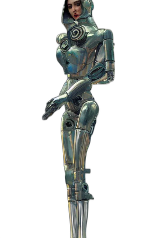 robot, weapon, staff, concept art, 3d render, cyberpunk, green, fullbody transparent PNG cut-out
