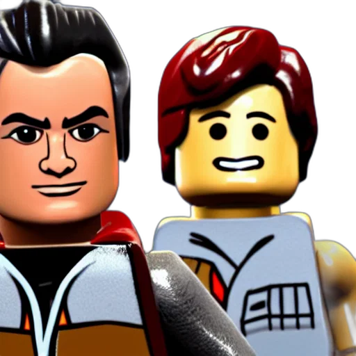 3d render, screenshot, bruce, campbell, lego, star, wars, rendering transparent PNG cut-out