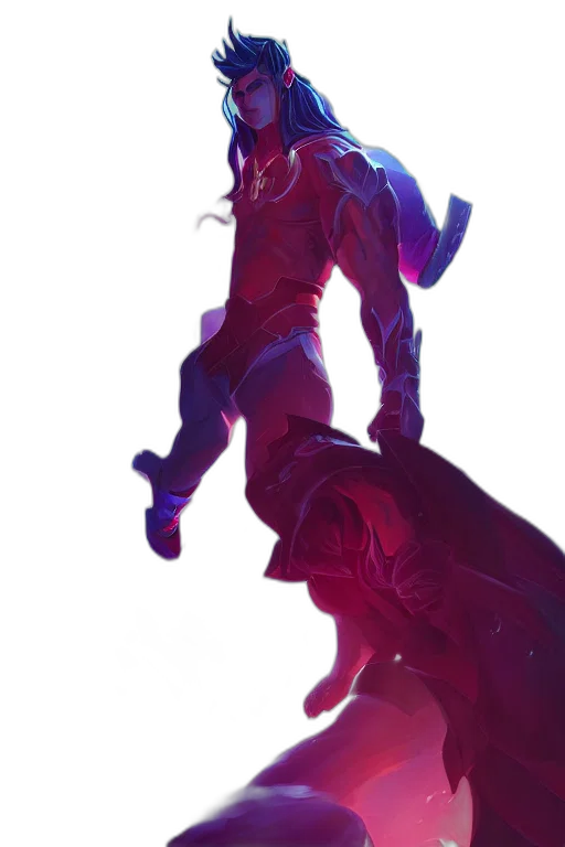 jacket, creature, weapon, staff, concept art, comic book art, fantasy art, 3d render transparent PNG cut-out