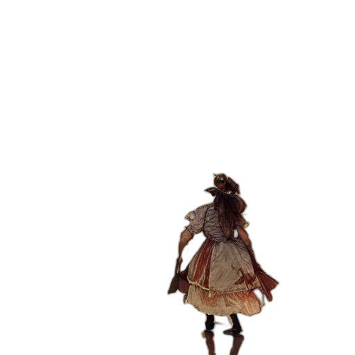 dress, hat, staff, robot transparent PNG cut-out