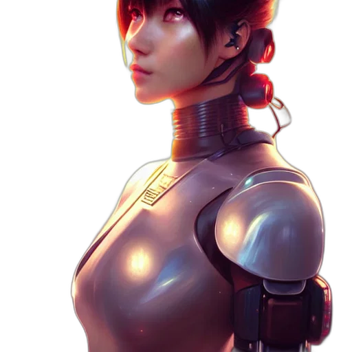 robot, face, cyberpunk, concept art transparent PNG cut-out