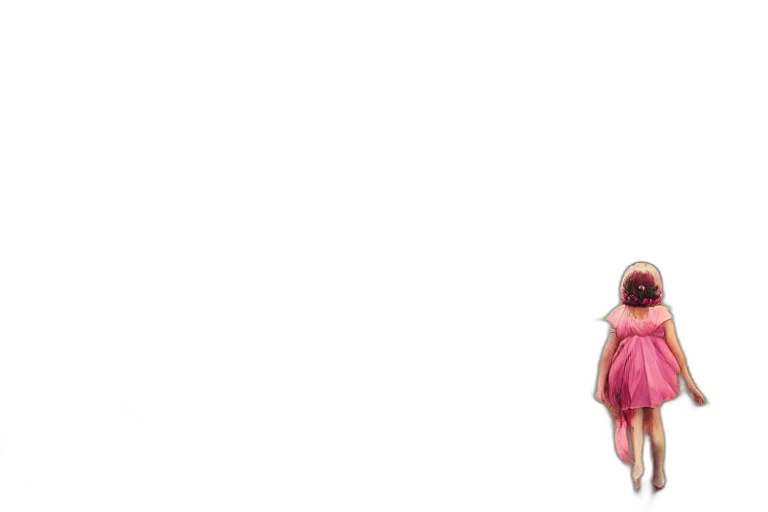 dress, creature, staff, hair transparent PNG cut-out