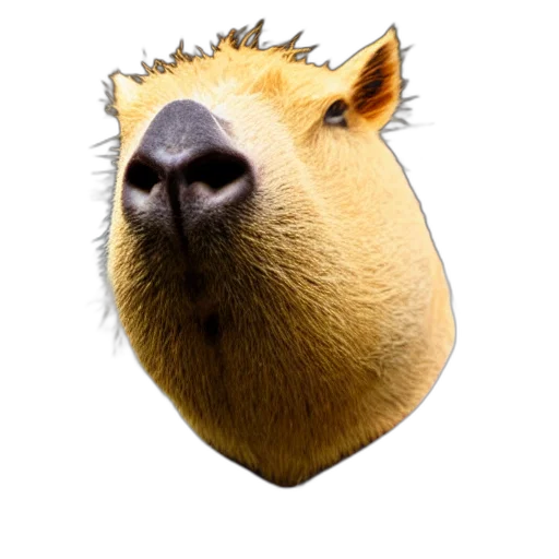animal, face, creature, mask, photorealistic, 3d render, concept art, capybara transparent PNG cut-out