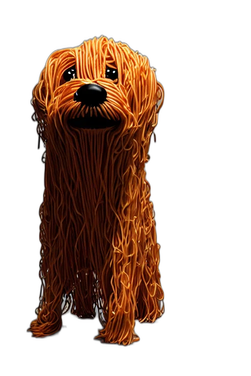hair, animal, creature, staff, 3d render, concept art, pixel art, dog transparent PNG cut-out