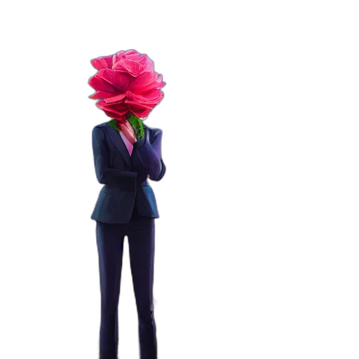 flower, staff, jacket, crown transparent PNG cut-out