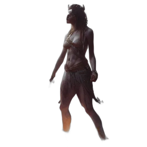 dress, creature, staff, mask, concept art, 3d render, fantasy art, pixel art transparent PNG cut-out