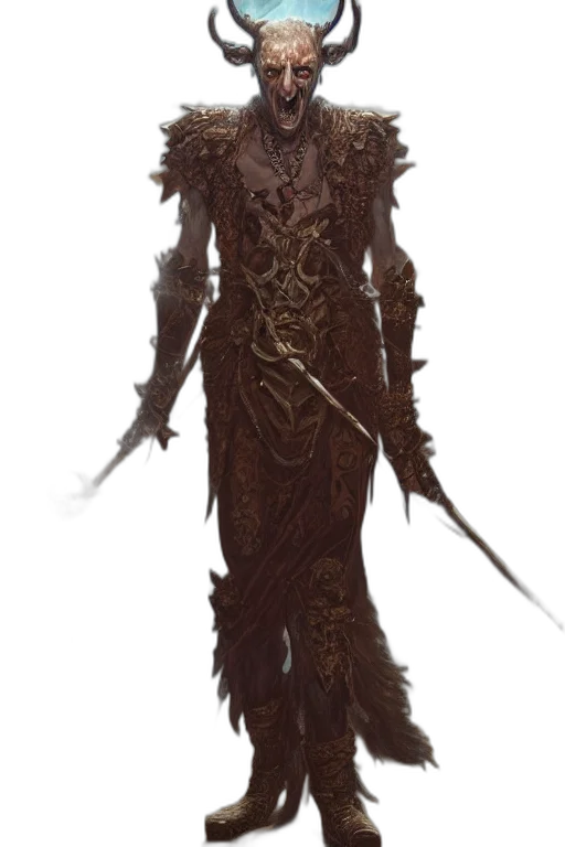 dress, creature, staff, hair transparent PNG cut-out