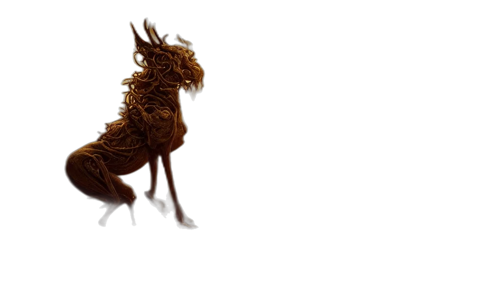 dragon, animal, hair, creature, concept art, 3d render, fantasy art, photorealistic transparent PNG cut-out