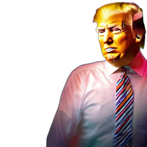 3d render, vaporwave, photorealistic, donald transparent PNG cut-out