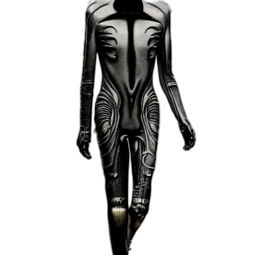dress, robot, mask, creature, concept art, 3d render, cyberpunk, comic book art transparent PNG cut-out