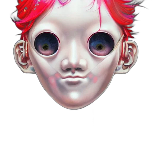 mask, face, creature, concept art, 3d render, photorealistic, vaporwave, pastel transparent PNG cut-out