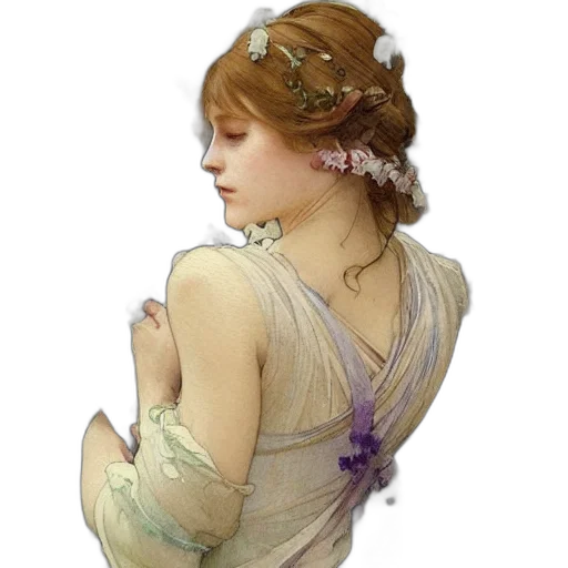 dress, jewelry, staff, crown, photorealistic, oil painting, fantasy art, watercolor transparent PNG cut-out