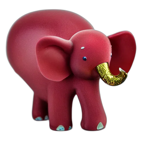 animal, 3d render, photorealistic, concept art, red, gummy, elephant, studio transparent PNG cut-out