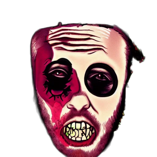 mask, face, creature, staff, cartoon, watercolor, concept art, photorealistic transparent PNG cut-out