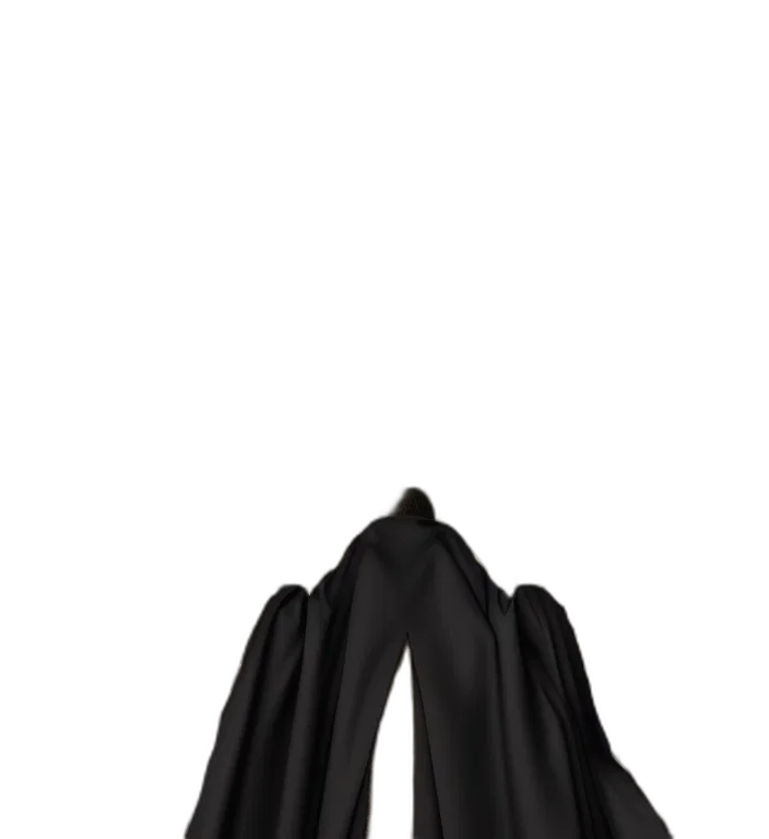 umbrella, jacket, mask, crown, 3d render, concept art, photorealistic, dark transparent PNG cut-out