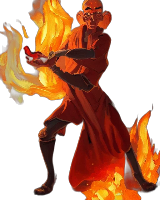 staff, jacket, concept art, fantasy art, pixel art, comic book art, fire, red transparent PNG cut-out