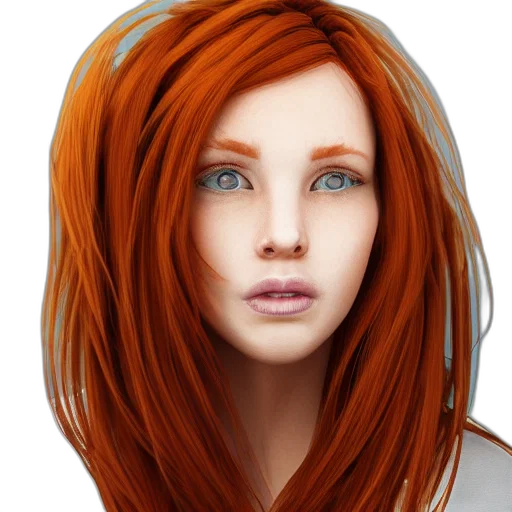 hair, face, photorealistic, 3d render transparent PNG cut-out
