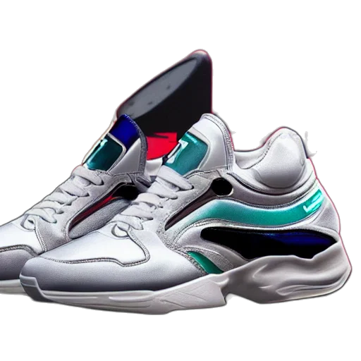 shoes, vaporwave, 3d render, most, expensive, sneaker, ever, made transparent PNG cut-out