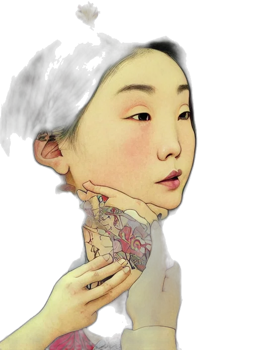 face, dress, jewelry, photorealistic, watercolor, concept art, fantasy art, colourful transparent PNG cut-out