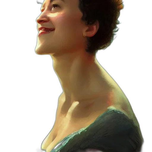 face, dress, crown, staff, photorealistic, oil painting, concept art, fantasy art transparent PNG cut-out