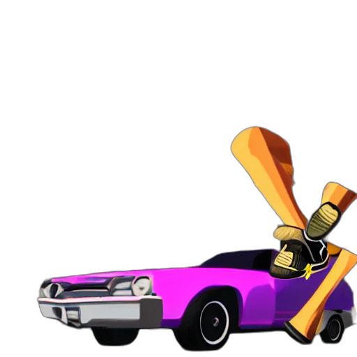 car, weapon, concept art, vaporwave, 3d render, cartoon, neon, tony transparent PNG cut-out