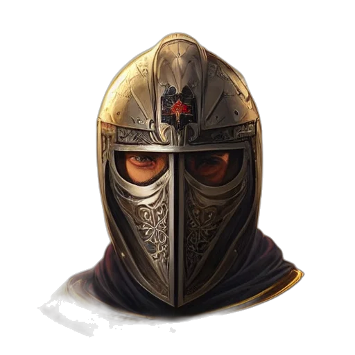 mask, sword, face, crown, fantasy art, concept art, photorealistic, 3d render transparent PNG cut-out
