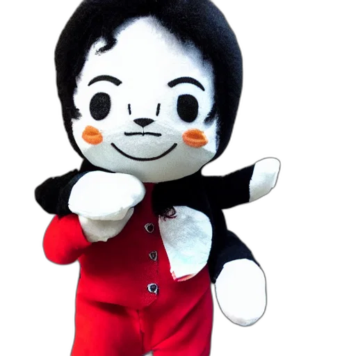 staff, 3d render, cartoon, michael, jackson, plush, toy, product transparent PNG cut-out