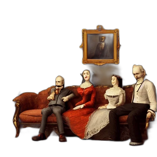 furniture, face, concept art, oil painting transparent PNG cut-out