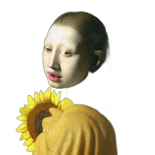 mask, face, flower, creature, oil painting, photorealistic, 3d render, watercolor transparent PNG cut-out