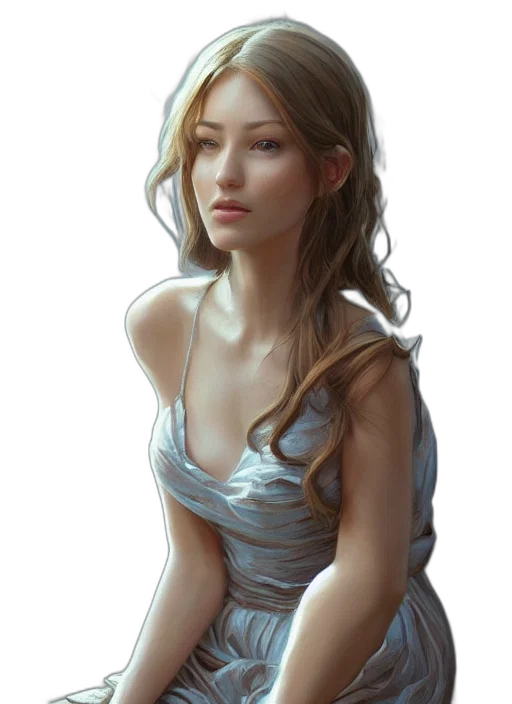 dress, face, jewelry, crown, fantasy art, oil painting, photorealistic, concept art transparent PNG cut-out