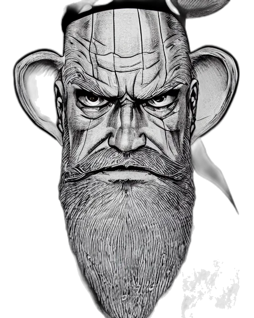 face, mask, creature, staff, pencil sketch, concept art, comic book art, fantasy art transparent PNG cut-out