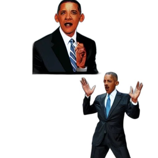 3d render, concept art, will, smith, hitting, obama, flip, flop transparent PNG cut-out