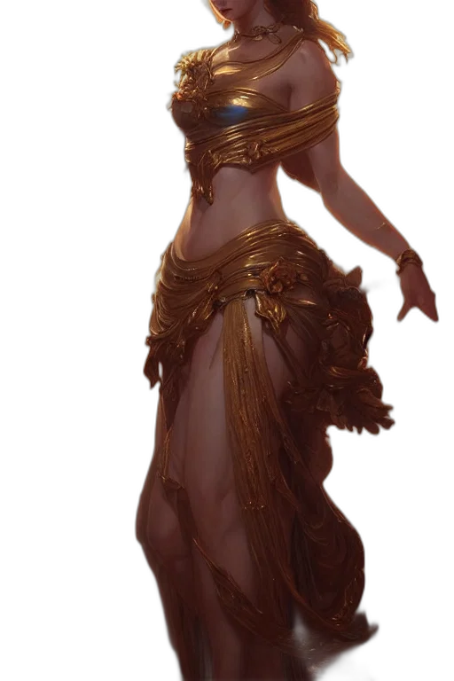 dress, staff, jewelry, creature transparent PNG cut-out