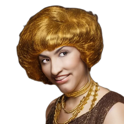 hair, crown, hat, face, photorealistic, woman, made, gold transparent PNG cut-out
