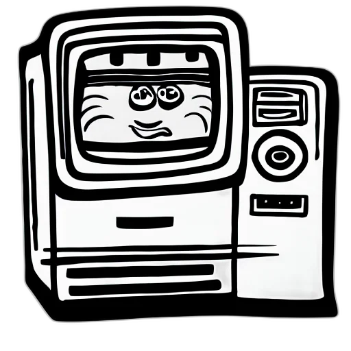 robot, face, furniture, staff, cartoon, pixel art, concept art, comic book art transparent PNG cut-out