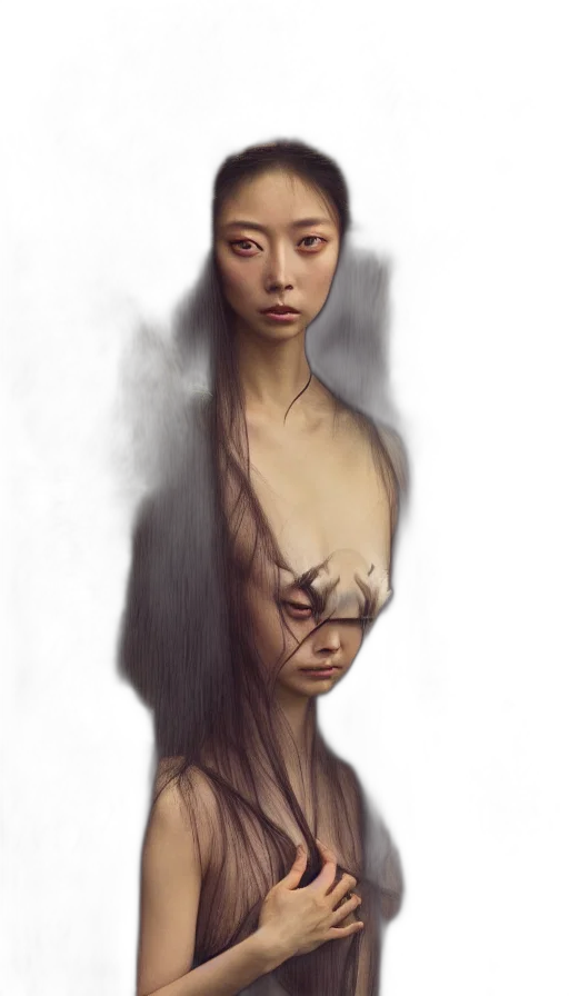 face, creature, mask, hair transparent PNG cut-out