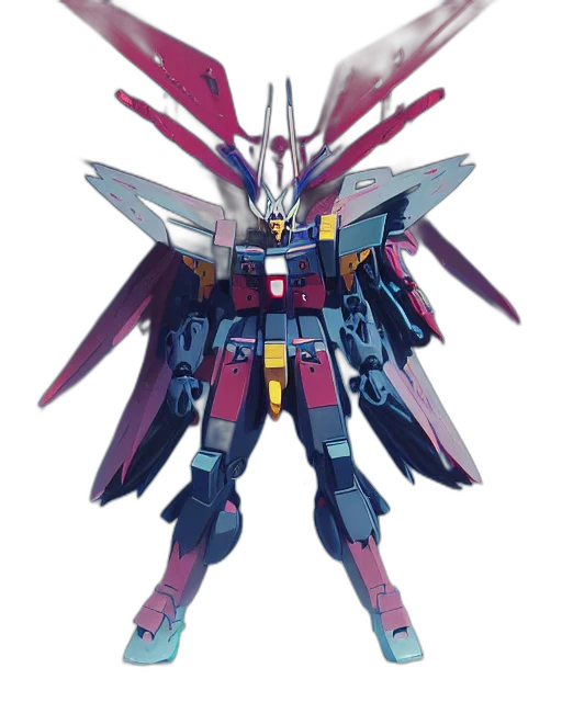 weapon, robot, sword, concept art, vaporwave, pixel art, 3d render, pastel transparent PNG cut-out