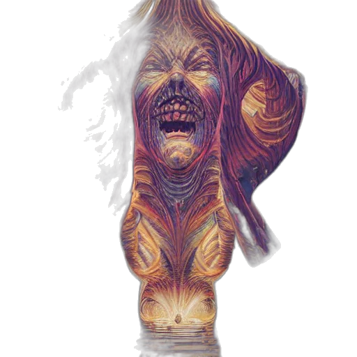 creature, face, mask, staff transparent PNG cut-out