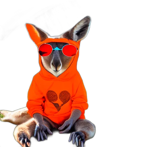 animal, jacket, creature, staff, 3d render, concept art, photorealistic, cartoon transparent PNG cut-out
